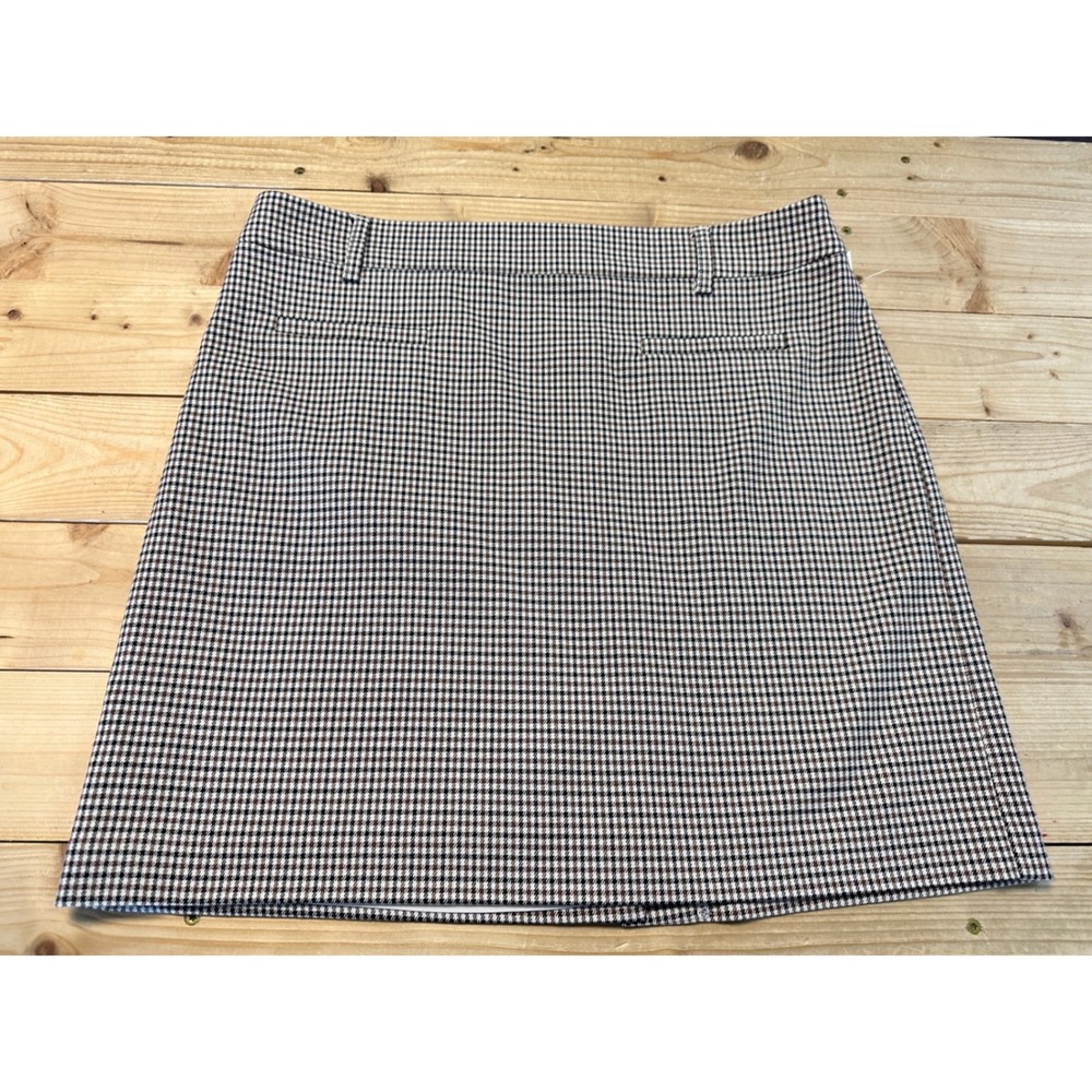 Maison‎ d'Amélie Paris Brown Black Houndstooth Mini Skirt Size M Academic Retro